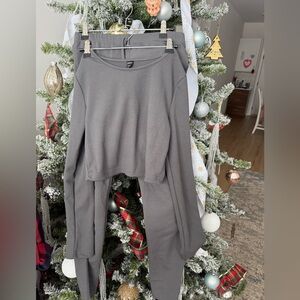 Gray Ribbed lounge set